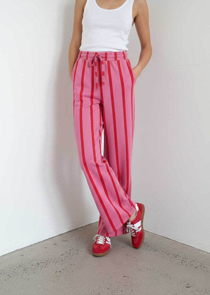 Saskia Pink and Red Stripe Jogger Pants