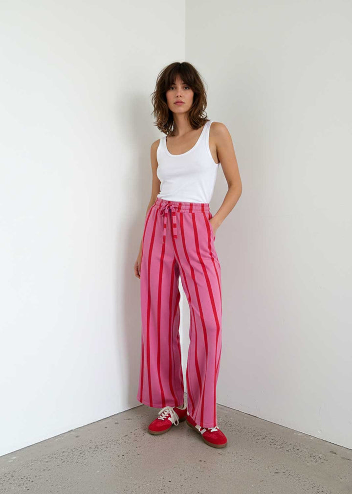 Saskia Pink and Red Stripe Jogger Pants