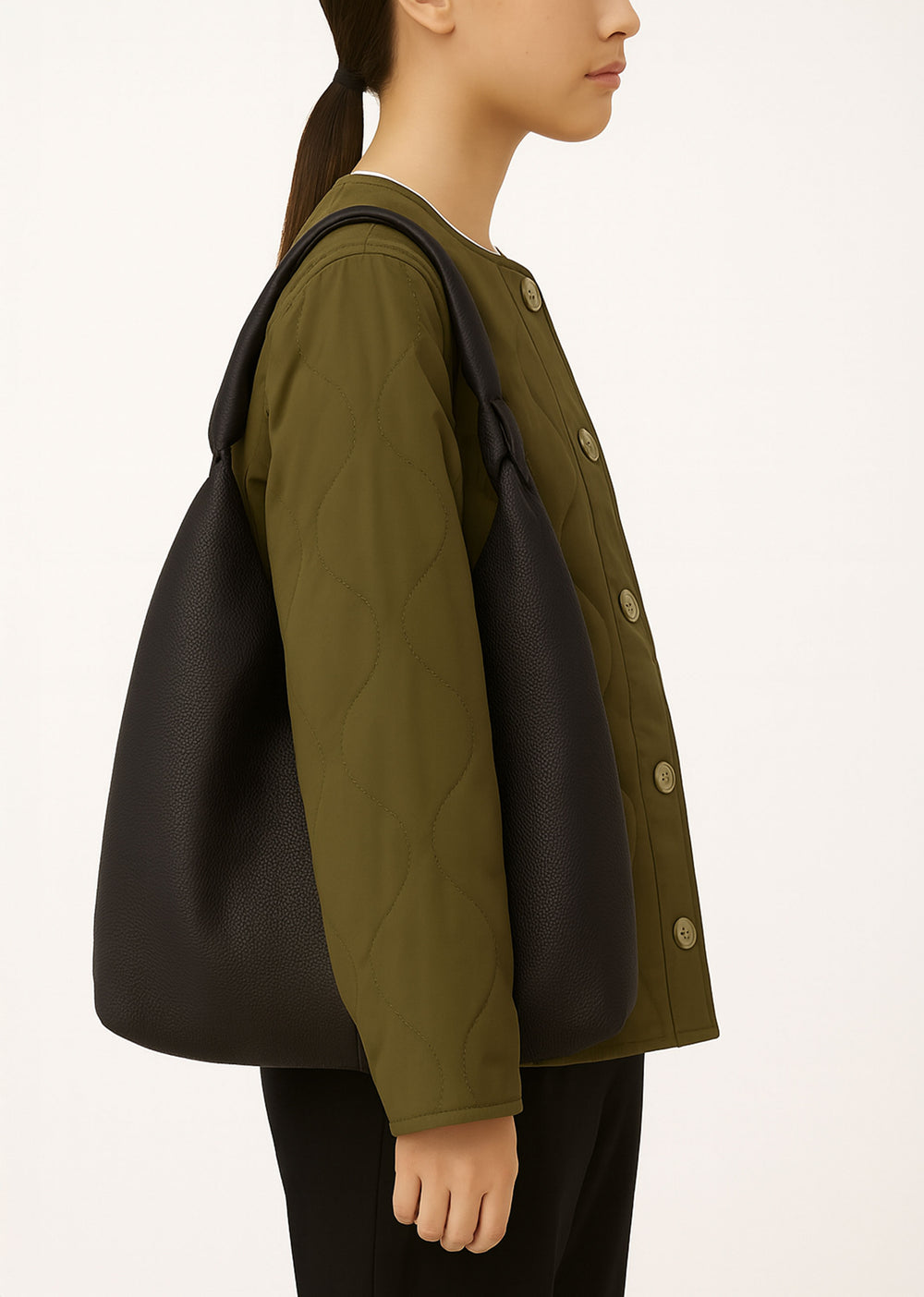  Slouchy Tote Bag - Black