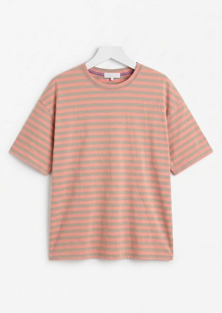 Susie Peach Taupe Stripe Tshirt