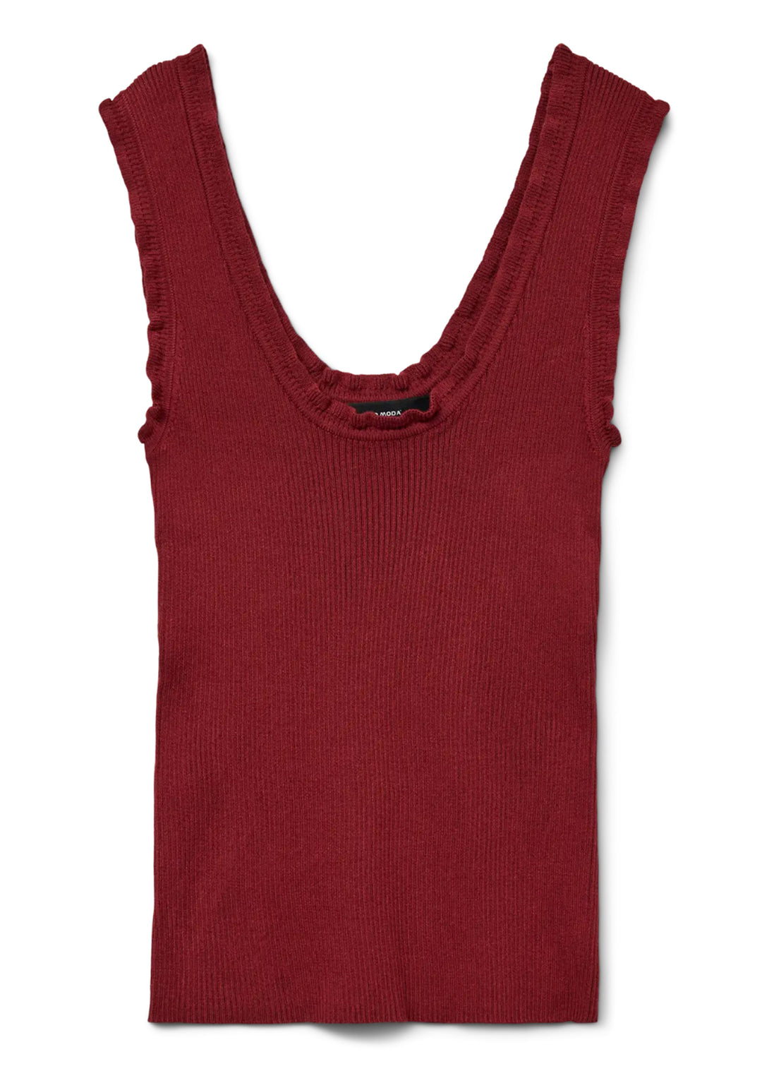 Ribbed Vest in Burgundy