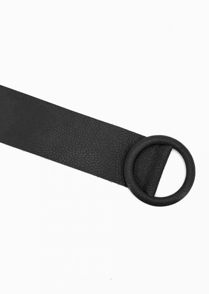 Black Leather Wide Belt 