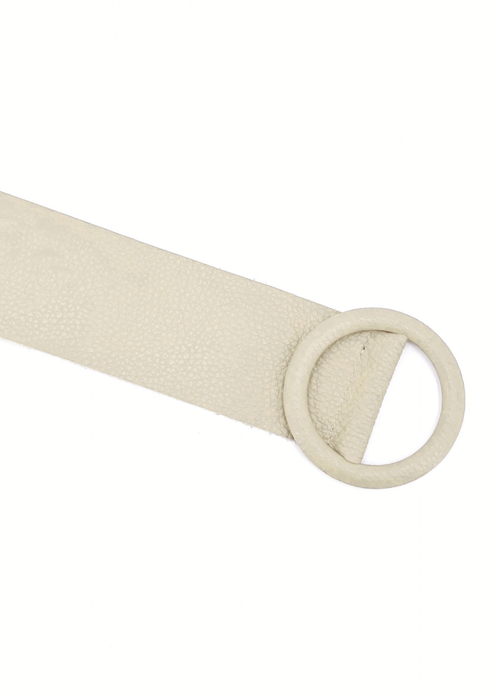 Wide Cream Leather belt 