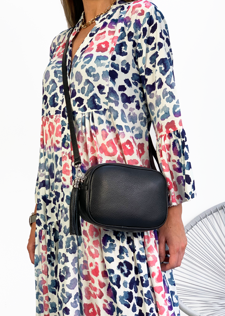 Black Global Leather Camera Bag