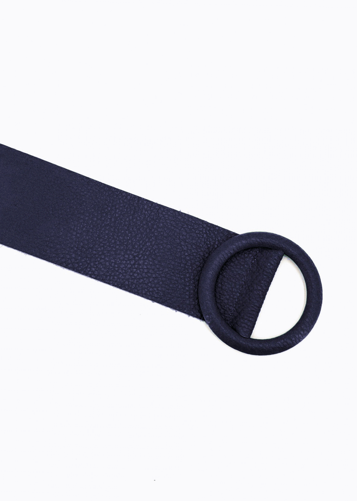 Navy Leather Belt