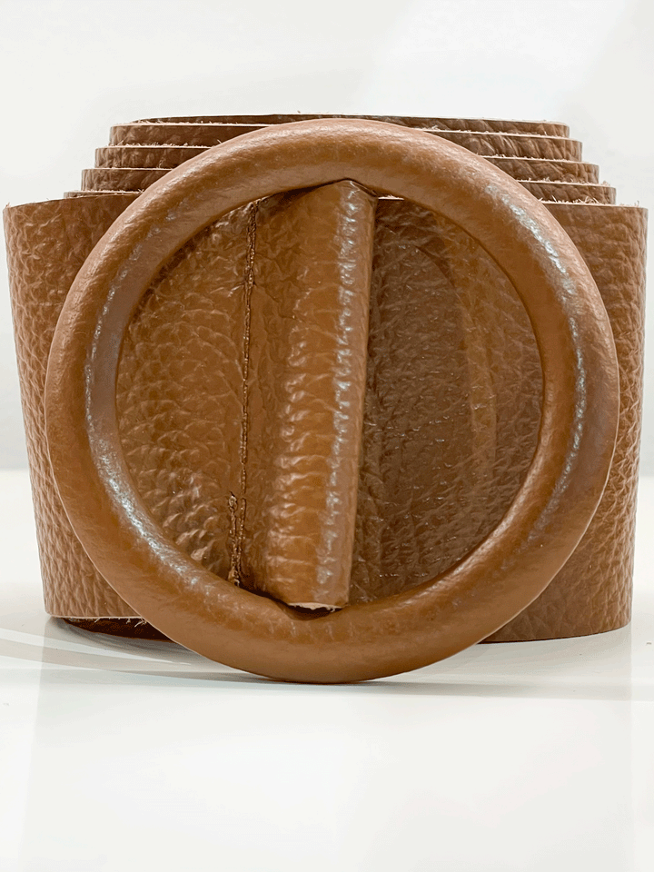 Wide Tan Leather Belt